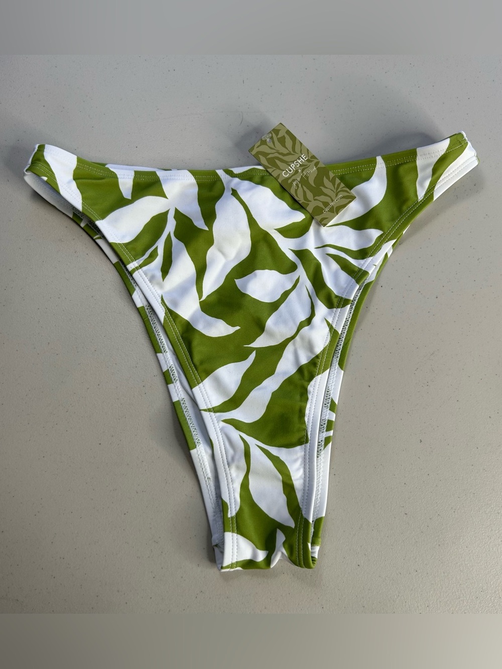 Cupshe Bikini Bottom Green Tropical Medium New
